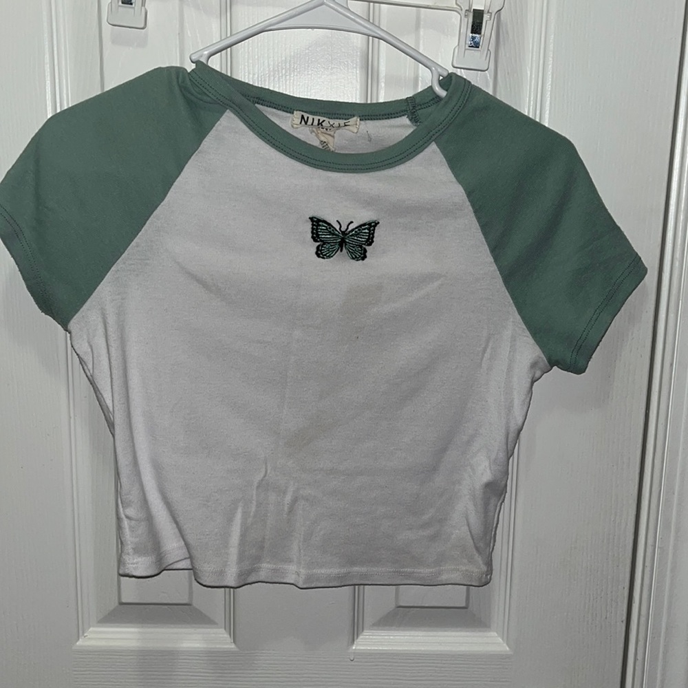 brand: nikxie. size: m. color: white, green, see through